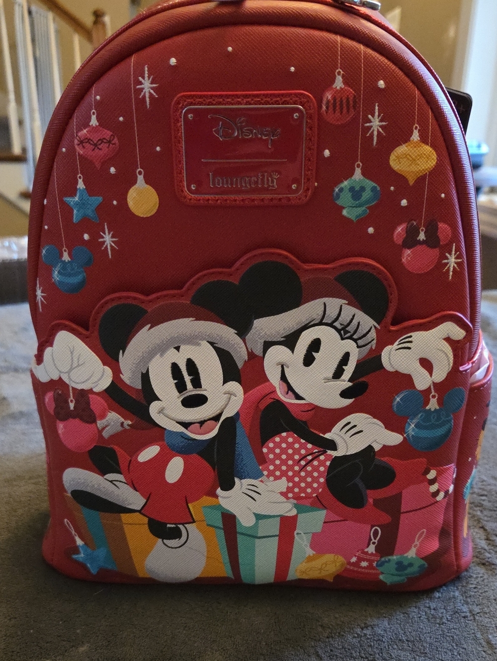 Disney Loungefly Minnie & Mickey And Friends Holiday Mini Backpack